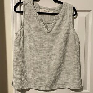 Peace Love World Textured Tank Top - Light Gray